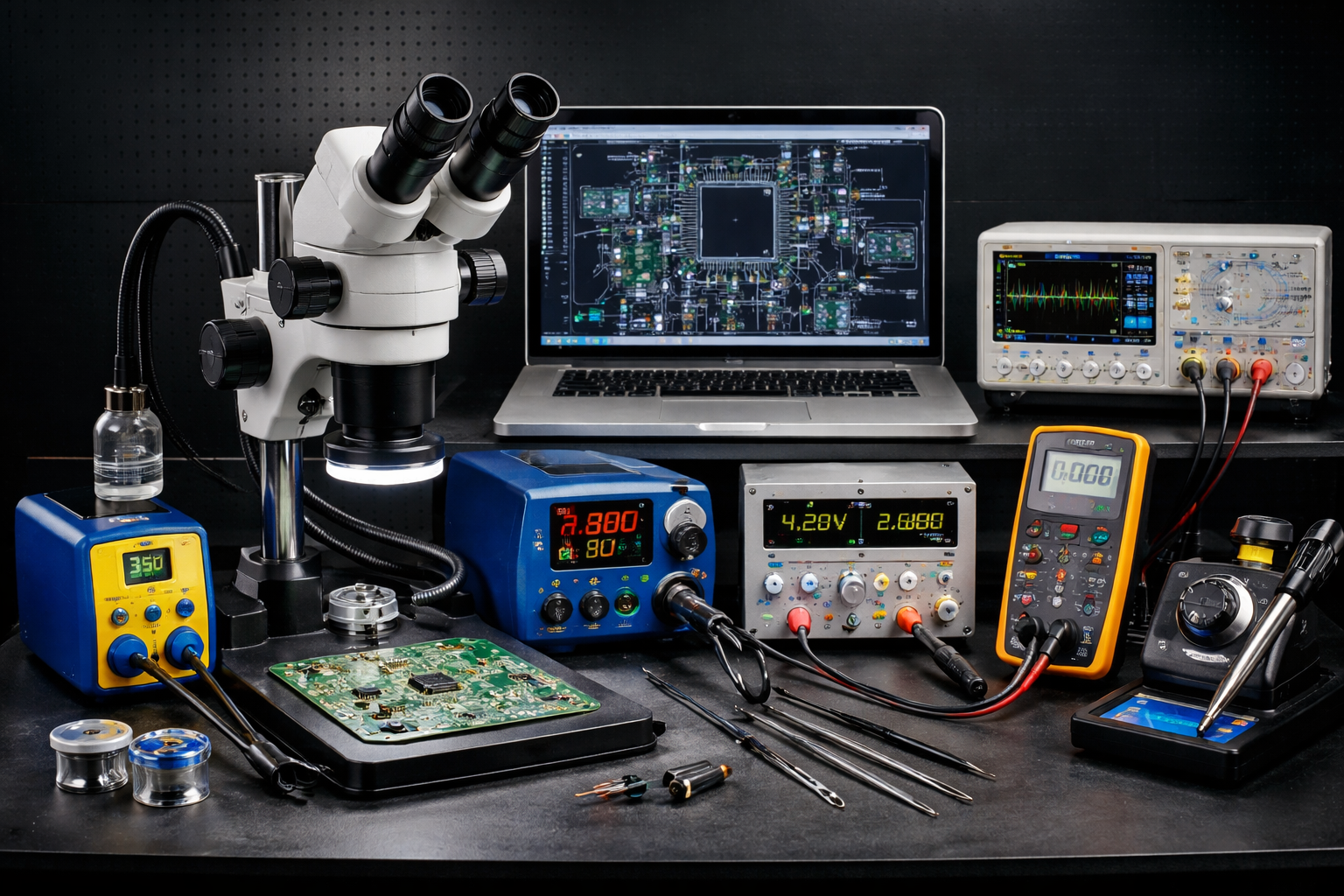 Electronics repair workstation setup